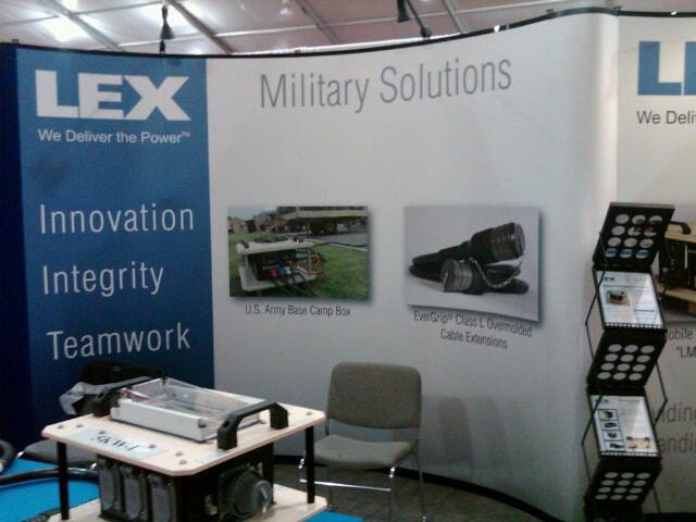 LEX Military Solutions trade show booth